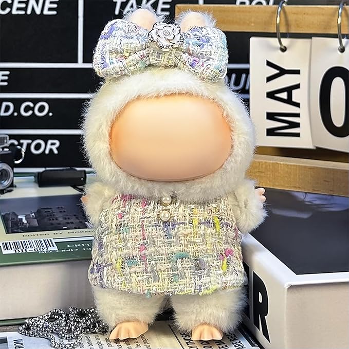 Clothes Fit for 17CM Doll, Fashion Doll Clothes Outfit Set Cute Theme Designer Toys Dress Accessories for Collector Fans Display (Florid White)