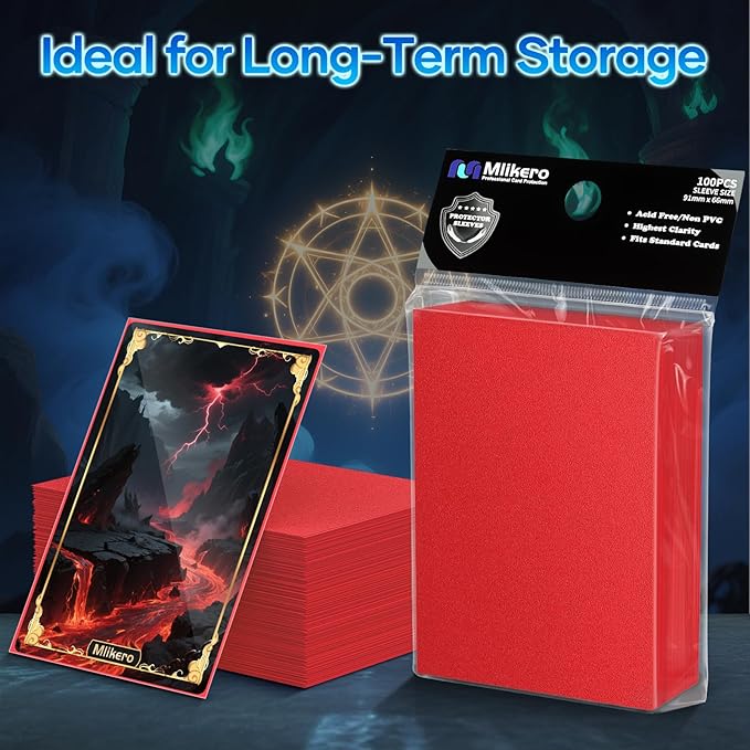 1000 Counts Red Card Sleeves, Matte Sleeve Deck Card Protectors, Trading Card Sleeves Fit for MTG, TCG and Sports Cards (Matte Red)