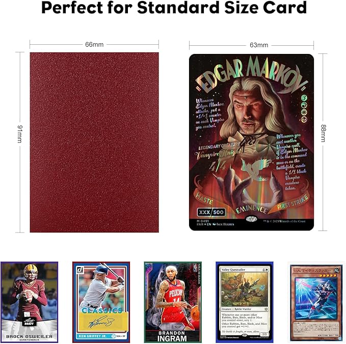 Blood Red MTG Card Sleeves 300CT, Matte Textured Back Card Sleeve Deck Card Protectors, Standard Size Card Sleeves for MTG, Baseball Card, Sports Cards, Game Card