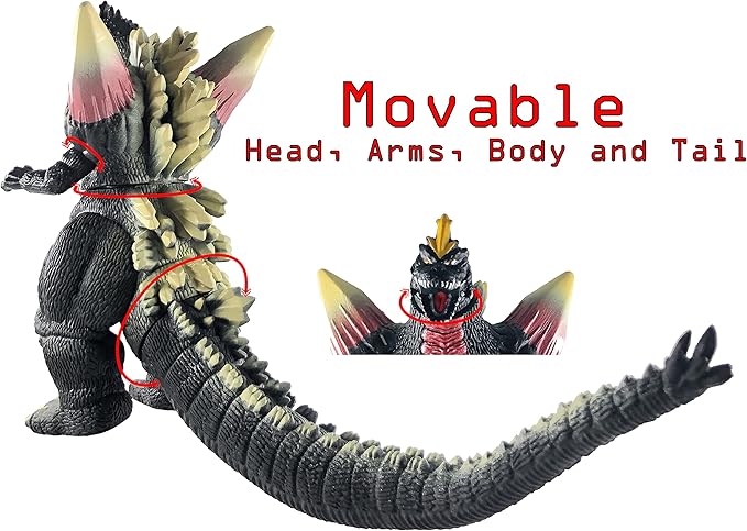 TwCare Set of 2 SpaceGodzilla Disosaur Dragon Gigan Space Toys, Kaiju Universe Action Figures King of The Monsters Movable Joints Movie Series Soft Vinyl, Travel Bag