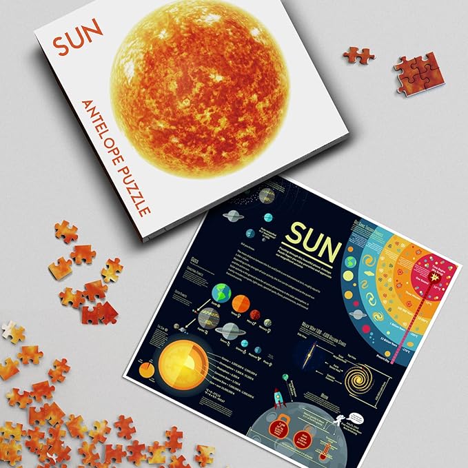 Antelope - 1000 Piece Puzzle for Adults, Space Sun Jigsaw Puzzles 1000 Pieces, Telescope Planet Close-up Round Puzzle, High Resolution, Matte Finish, No Dust Space Puzzle