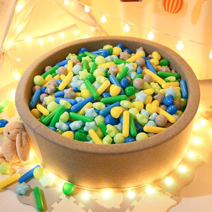 STARBOLO Ball Pit Balls for Toddlers - Macaron 100 Ball Pit Balls Crush Proof Plastic Toy Balls for Toddlers Ball Pits, Ball Pit Play Tent, Baby Pool Water Toys(Mixed Green)