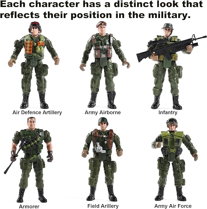 US Army Men and SWAT Team Toy Soldiers Action Figures with Military Weapons Accessories for Kids Boys Girls,12Pcs