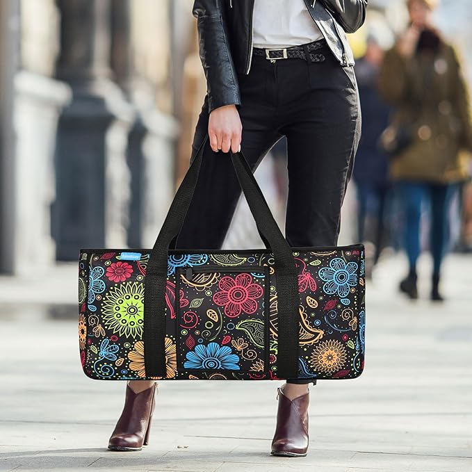 EdenRiver Mahjong Bag Stylish Tile Game Case for Tiles and Racks, Mahjong Accessories Organizer with Two Wrappers, Portable Mahjong Case Only, Ideal Mahjong Rack Bag for Women or Men (Paisley)