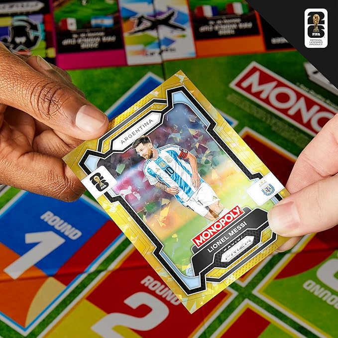 Monopoly Panini Prizm: FIFA World Cup Game I Soccer Board Game with Monopoly Panini Prizm FIFA World Cup 2026 Trading Cards I Ages 8+