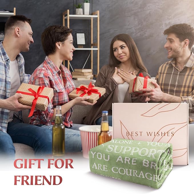 Get Well Soon Gifts for Women- Inspirational Gifts Blanket | Thinking of You Gift for Friend Sister Coworker, Feel Better After Surgery Present for Sick Women, 60'' x 50''