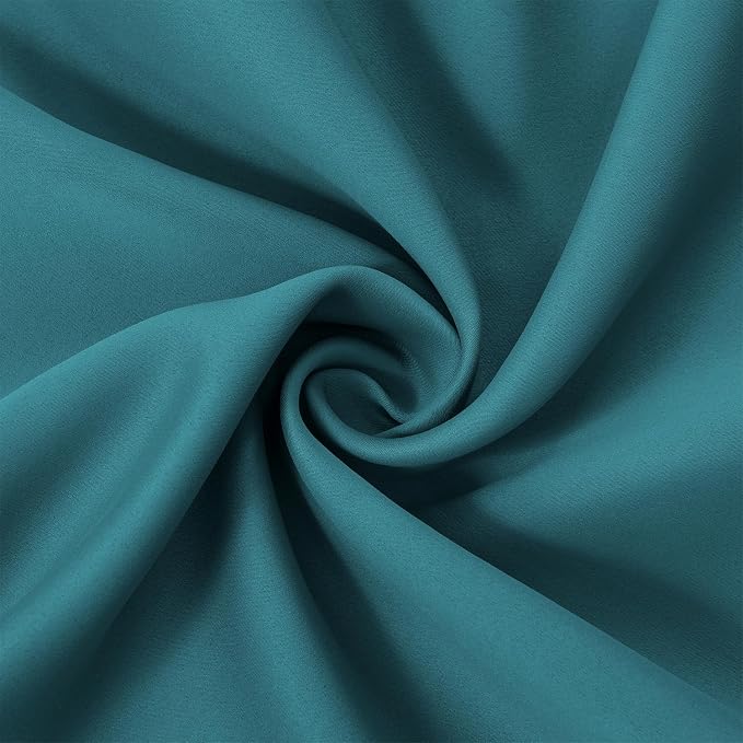 LEMOMO Sea Teal Thermal Blackout Curtains/52 x 84 Inch/Set of 2 Panels Room Darkening Curtains
