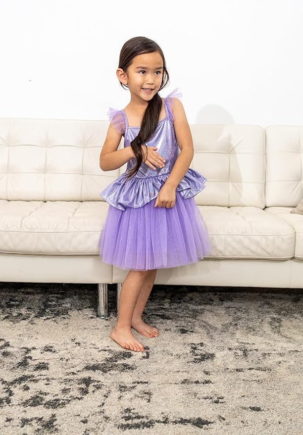 Little Adventures Lilac Tutu Princess Dress Up Costume - Machine Washable Child Pretend Play Dress with No Glitter