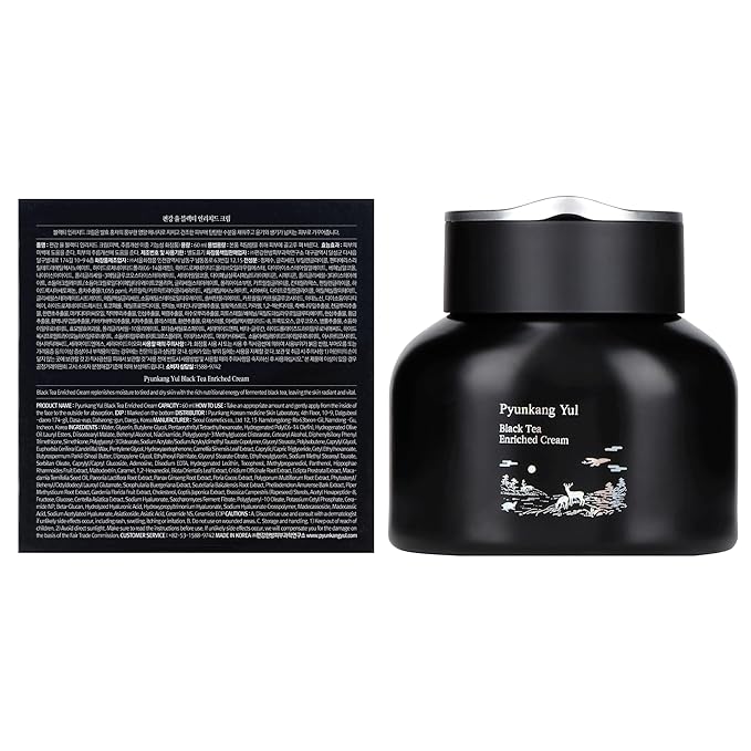 Pyunkang Yul [PKY] Black Tea Enriched Cream for Anti-aging, Condensed Nutrition for Fine Line Care with Kombucha, Ginseng Extract, Zero-Irritation, Korean Skincare (2.02 Fl. Oz, 60ml)