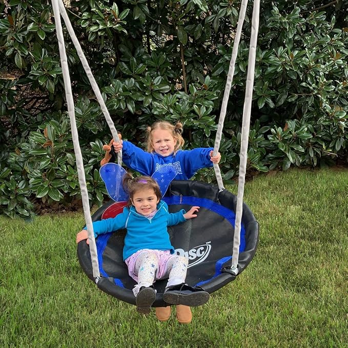Swingin' More Fun - 5 User / 4 Station Swing Set with 5' Wave Slide, Outdoor for Kids. Easy Assembly Metal Frame Backyard Playground Set. 148" L x 93" Deep x 73" H, by XDP Recreation a USA Company