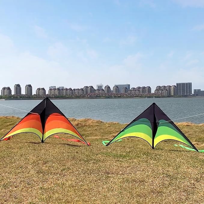 Mint's Colorful Life Delta Kite for Kids & Adults, Extremely Easy to Fly Kite for Beach Trip, Best Kites for Beginners, 300ft String Handle Included