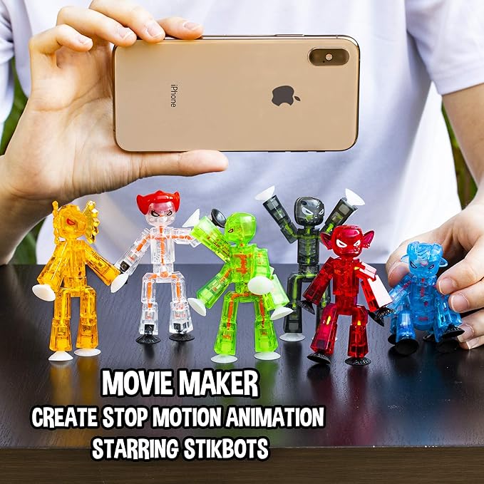 StikBot Zing Monsters, Complete Set of 6 Poseable Monster Action Figures, Includes Giggles, Goblin, Insector, Grim, Aquafang and Kyron
