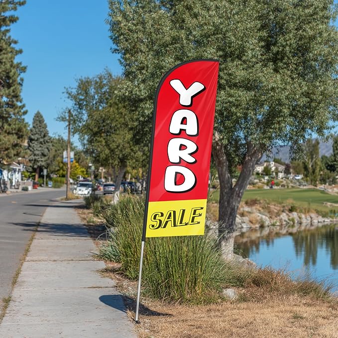 Yard Sale Feather Flag for Storefronts Fairs,6 FT (Flagpole Not Included) | Business Advertising Flag