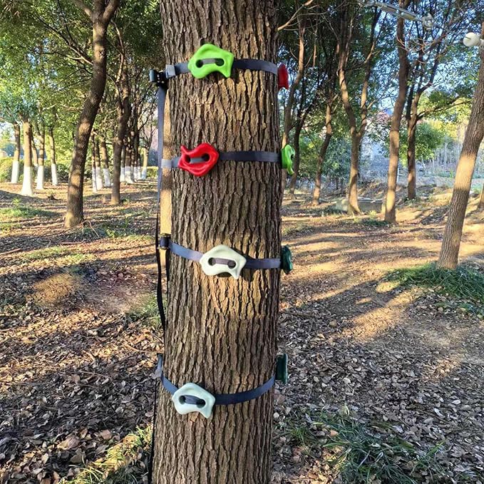 16pcs Climbing Rocks for Kids, Zip line Accessories, Non-Slip Tree Rock Climbing Holds for DIY Indoor and Outdoor Adventure Play, Weatherproof Heavy Duty ABS Plastic & Easy Install Hardware