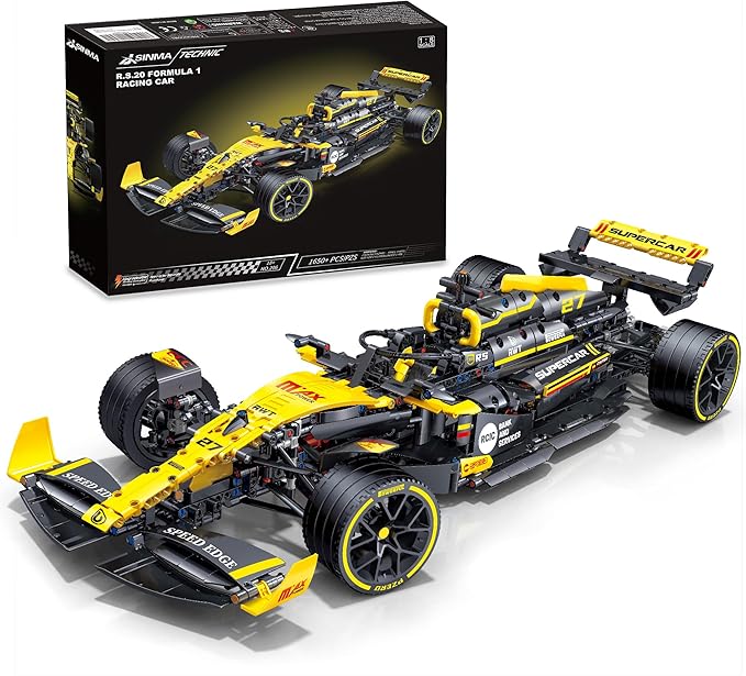Technic F1 RS20 Racing Car Building Kit – 1:8 Scale Collectible Set for Adults, 1650+ PCS Display Model with Realistic Details – DIY Engineering Gift for F1 Fans, Home or Office Display