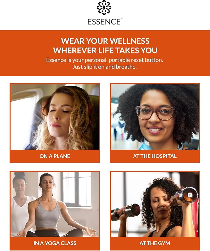 Essence Wearable Aromatherapy Nasal Diffuser – Orange Essential Oil Nose Ring Silicone Inhaler for Stress & Mood Support - Made in USA & Travel-Friendly