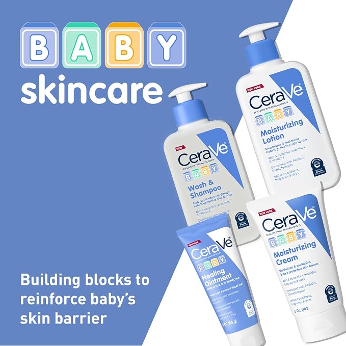 CeraVe Baby Cream, Gentle Moisturizing Cream with Ceramides, Fragrance, Paraben, Dye & Phthalates Free, Rich & Non-Greasy Feel, Gentle Baby Skin Care, 5 Ounce