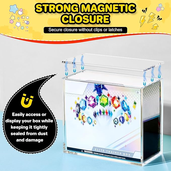 2 PCS ETB Protector Case, 5mm ETB Acrylic Display Case, Clear Ultra Acrylic Boxes for Display Compatible with Elite Trainer Box, Dustproof and Waterproof Display Box