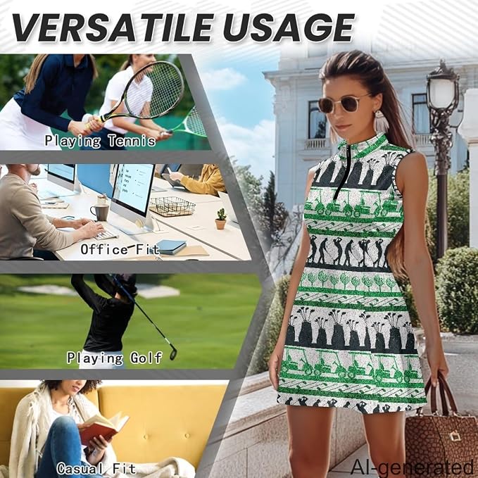 Golf Dress Tennis Dresses for Women with Built in Shorts and Pockets Sleeveless Athletic Dress Workout Dress