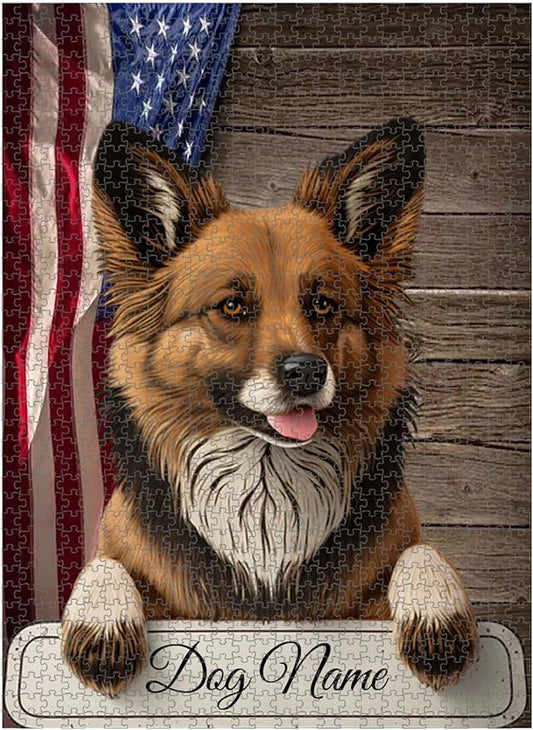 Custom Wooden Jigsaw Puzzles with Your Dog's Name on Harzer Fox Art Print - 300 500 1000PCS Puzzles Game and Home Wall Decor
