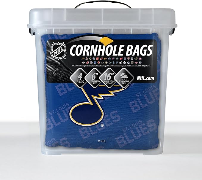 YouTheFan Officially-Licensed NHL Set of 4 Cornhole Bags - All Weather Regulation 6” x 6” Size - 16oz Weight - Designed in USA