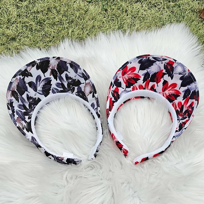 2 Pack Sun Visor Hats Women Men Clip On Wide Brim Visors Hat Outdoor Sports Golf Beach Travel Tennis Caps