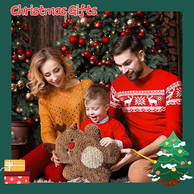 Christmas Plush Christmas Decorations Throw Pillow (16-18 Inch) - Super Soft Stuffed Animal Plush, Fluffy Holiday Decor, Couch Bed Pillow Gift (Christmas Wreath)