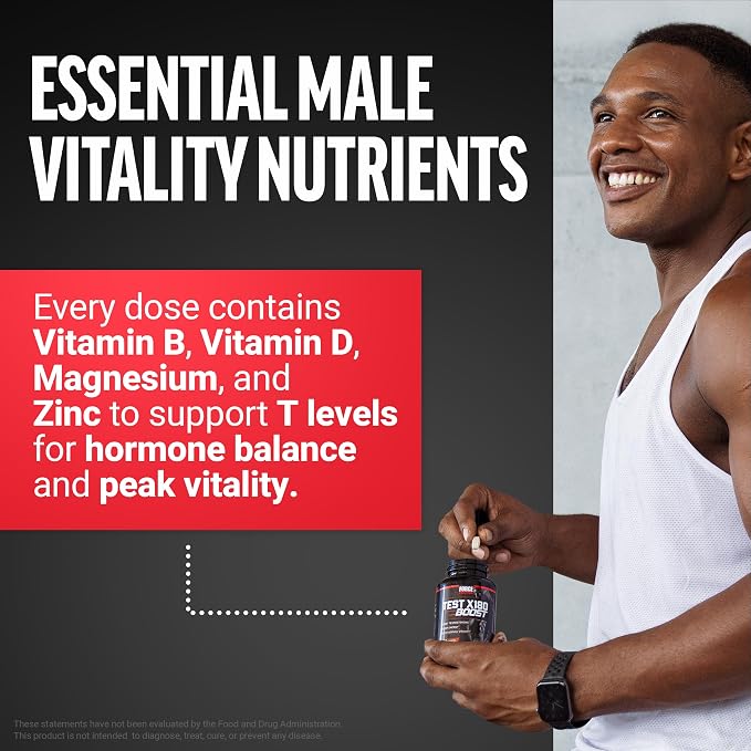 Force Factor Test X180 Boost, 9-in-1 T Support for Men with D-Aspartic Acid, Boron, Fenugreek, Tribulus Terrestris & zumXR to Help Boost Energy, Vitality & Performance, 120 Tablets