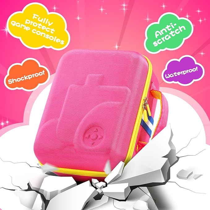 Hard Travel Case Compatible with Little Tikes for Story Dream Machine Books Starter Set, Protective Storage Case Container for Storytime Audio Play Real for Littles Character Collection (Pink, Small)