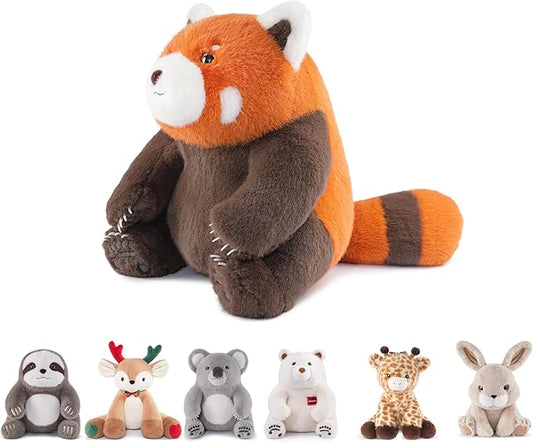 Niuniu Daddy 14" | 3.5 Pound Red Panda Weighted Stuffed Animal, Red Panda Pillowfort Plush Lap Animal Toys for Kids Adults Baby, Plushy Body Pillow for Sleep Hugging Present Birthday Christmas Holiday