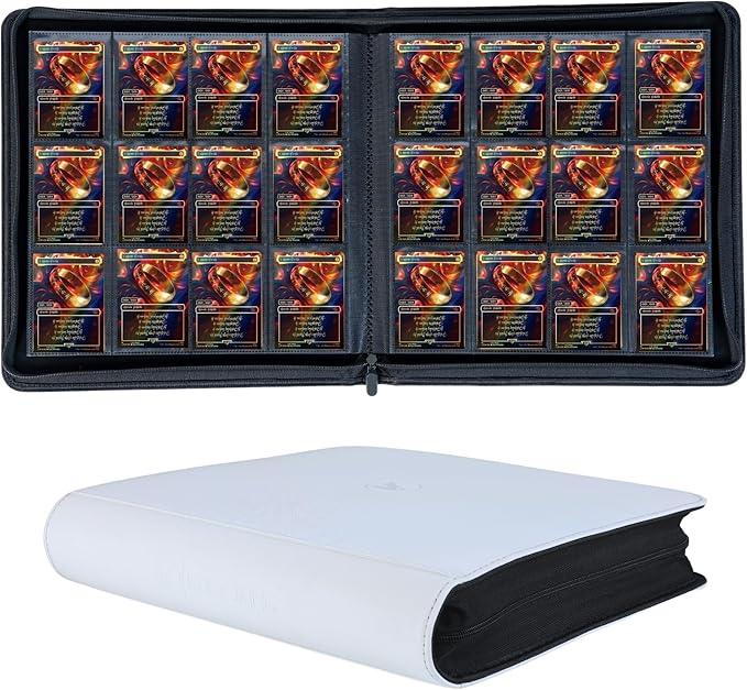 1200+ Pockets Trading Card Binder, 12-Pocket Card Ablum Compatible with lorcana,MTG,Sports Cards & Other Standard Size Trading Card (WHITE)