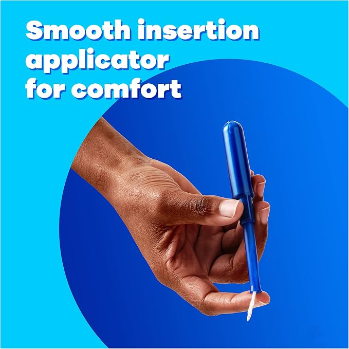 Tampax Pearl Tampons Trio Pack, Super/Super Plus/Ultra Absorbency with BPA-Free Plastic Applicator and LeakGuard Braid, Unscented, Blue, 34 Count (Pack of 2)