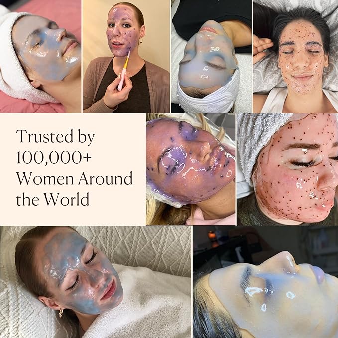 Jelly Face Mask for Facials - Hyaluronic Acid Hydrating, Brightening & Nourishing Jelly Mask with Free Jade Roller & Spatula | Professional Hydrojelly Masks | Vajacial Jelly Mask Powder | 23 Oz Jar