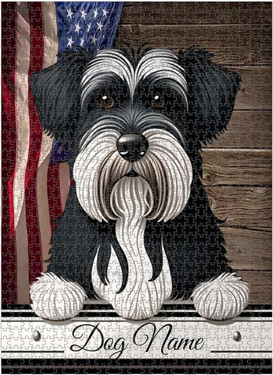 Custom Wooden Jigsaw Puzzles with Your Dog's Name on Tsverkshnautser Art Print - 300 500 1000PCS Puzzles Game and Home Wall Decor