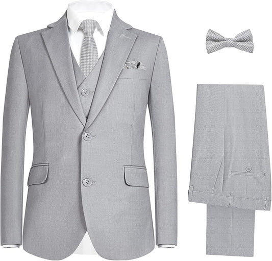 Happy Dolphin Boys Suit Set Modern Fit Kids Suits Adjustable Waist Boys Wedding Outfit for Boy Communion Suits for Boys