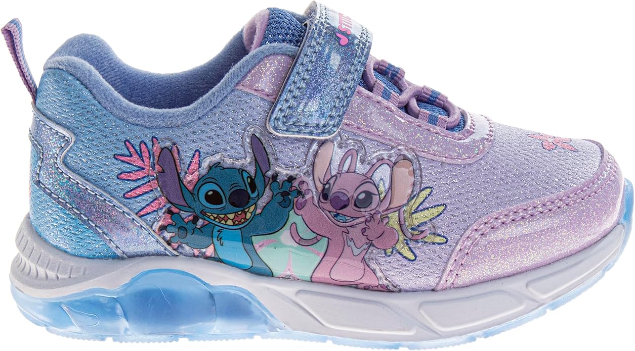 Girls Character Shoes Light Up Shoes LED Athletic Shoes for Girls Disney Princess Moana Little Mermaid Stitch Minnie Frozen Paw Patrol (Sizes: 5-10 Toddlers / 11-12 Little Kid)