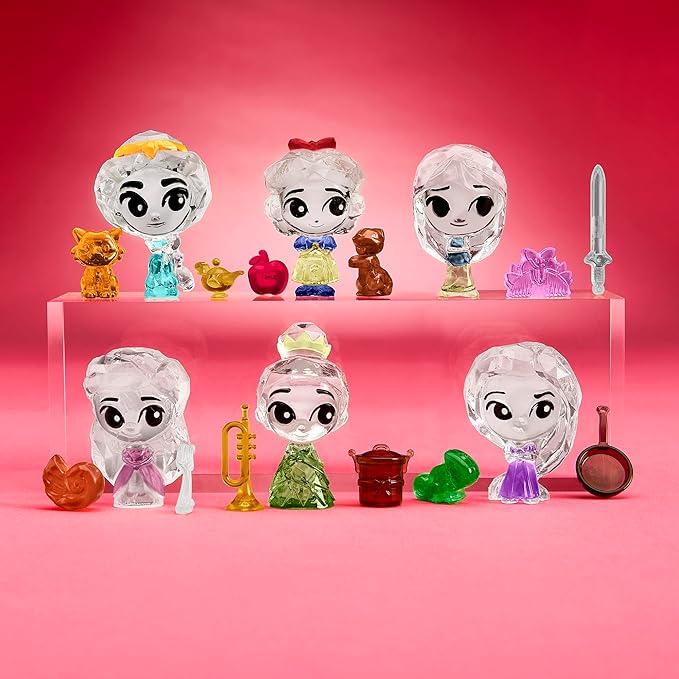 Disney Crystal Surprise 16 Pack Bundle: Series 2 Surprise Blind Mini Figures with Accessories & Activity Compound, Perfect for Party Favors & Mystery Unboxing Fun
