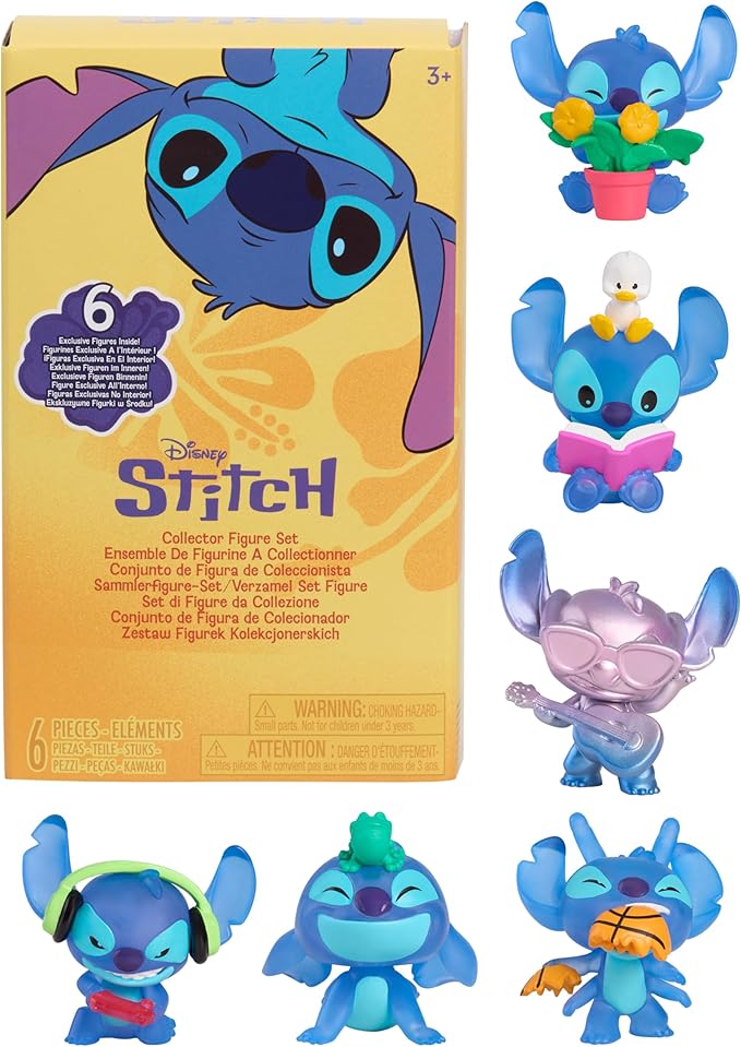 Disney Stitch That’s So Stitch Collector Figure Pack, 6 Exclusive 2-inch Collectible Figurines, Toy for Fans, Boys, Girls, Kids Ages 3 and Up by Just Play