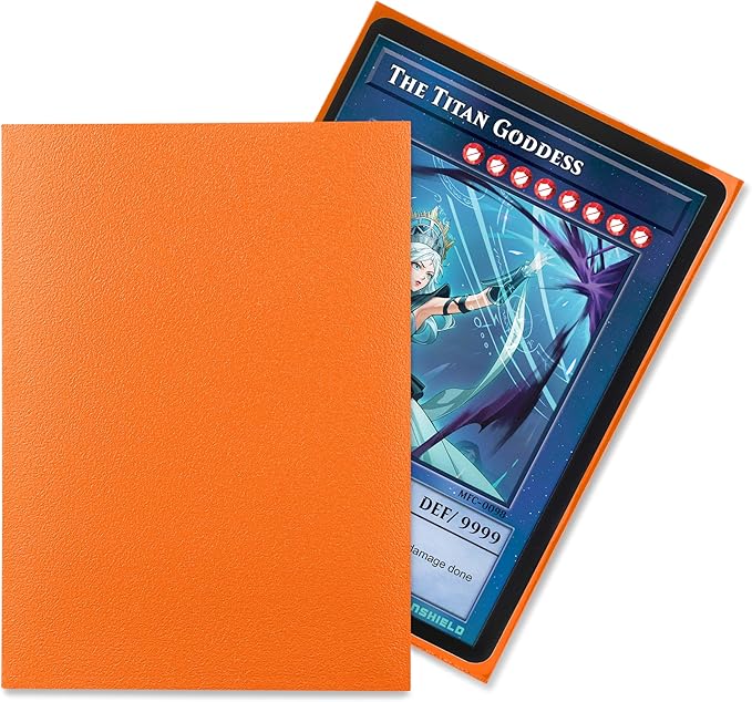 TitanShield (150 Sleeve/Ember Orange) Small Japanese Sized Trading Card Sleeves Deck Protector for Yu-Gi-Oh, Cardfight!! Vanguard & More