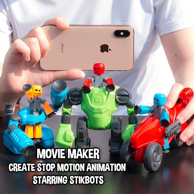 Zing Stikbot Megabots - Blue (Avalanche) Stikbot Poseable Collectible Stop Motion Action Figures and Mega Vehicles