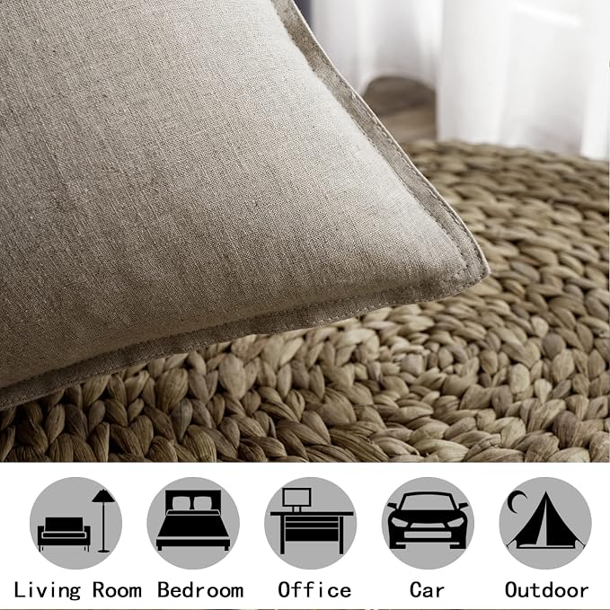 Jeanerlor Solid Cotton Linen Decoration 18"x18" Throw Pillow Cushion Case Special Pillow Cover Delicate Decorative Pillowcase for Couch/Bed/Chair,(45 x 45cm), Gray