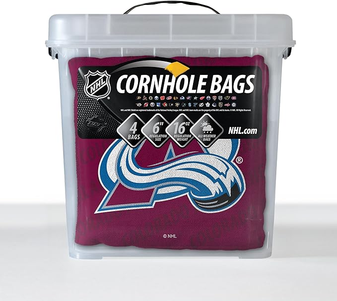 YouTheFan Officially-Licensed NHL Set of 4 Cornhole Bags - All Weather Regulation 6” x 6” Size - 16oz Weight - Designed in USA