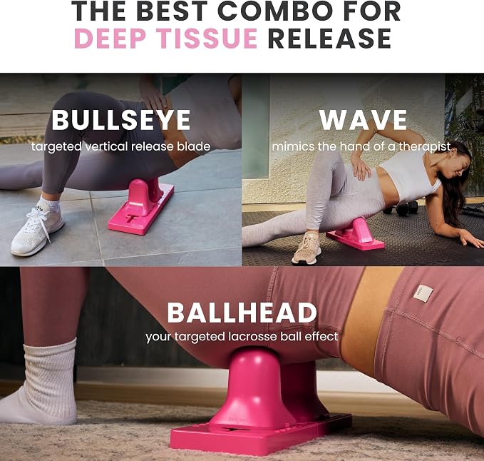 Thrival Deep Tissue Pro - Fully Adjustable Psoas, Back and Hip Flexor Muscle Release Tool with Thrival App for Targeted Routines, Deep Tissue, Trigger Point Massage (Pink) – Made in USA