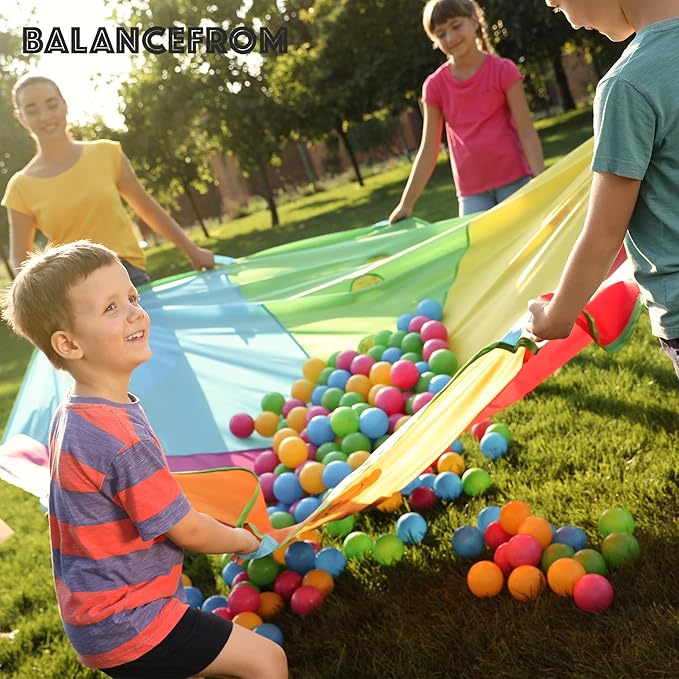 BalanceFrom Play Pit Balls Toy Set for Kids with Mesh Bag, Rainbow or Pastel Colors – Crush-Proof Plastic for Ball Pits, Playhouses, Bounce Houses, Pools, Tents, and Birthday Parties