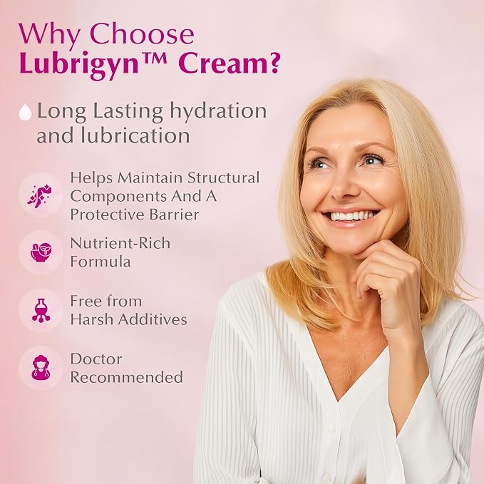 Lubrigyn - Cream for Feminine Care, Fusion of Natural Oil-Based Moisturizing Intimate Lubricant with Hyaluronic Acid and Fitoextract Bioactive for Easing Dryness and Enhancing Comfort, 1.7 fl oz