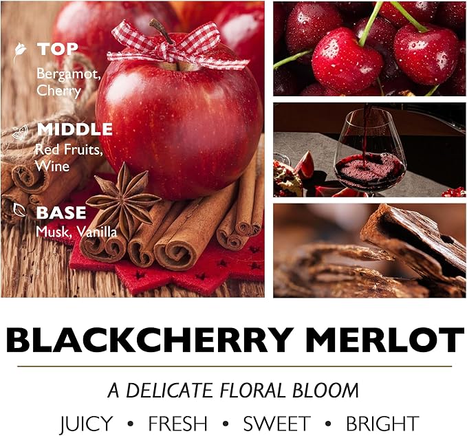 HomeLights Soy Wax Candles for Home Scented, 4-Wick Candles in Blackcherry Merlot Scented, Aromatherapy Candles Gift for Parties, Relaxing, Eclectic Mixed Styles, 18oz