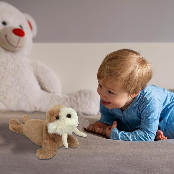 MON AMI Otis The Walrus Plush Stuffed Animal – 11”, Soft & Cuddly, Use as Toy/Nursery Room Décor, for Kids of All Ages, Ocean Animals