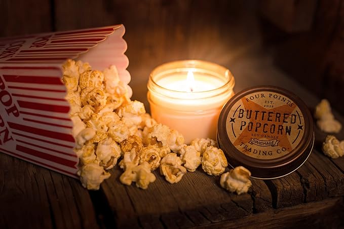 Buttered Popcorn 4 Oz Scented Soy Aromatherapy Candle w/Jar