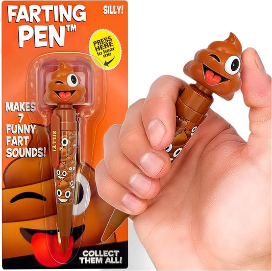 Farting Poop Pen with Multiple Funny Sounds - Perfect Halloween Games & Novelty Gift for Teens, Kids & Boys - Pen & Prank Toy for Halloween Parties, Games & Family Fun All Day (Winky Eyes)