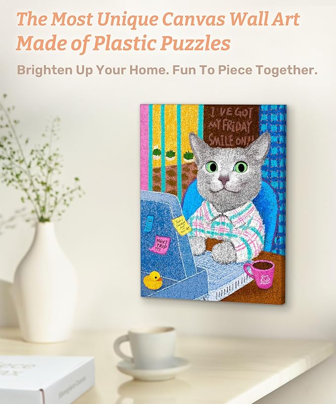 PieceRelax Puzzle Canvas Wall Art 366 Plastic Pieces for Adults - New New_Friday Mood - Unique Gift & Home Décor with Jigsaw Puzzle Artwork for Living Room Bedroom [HN1433]